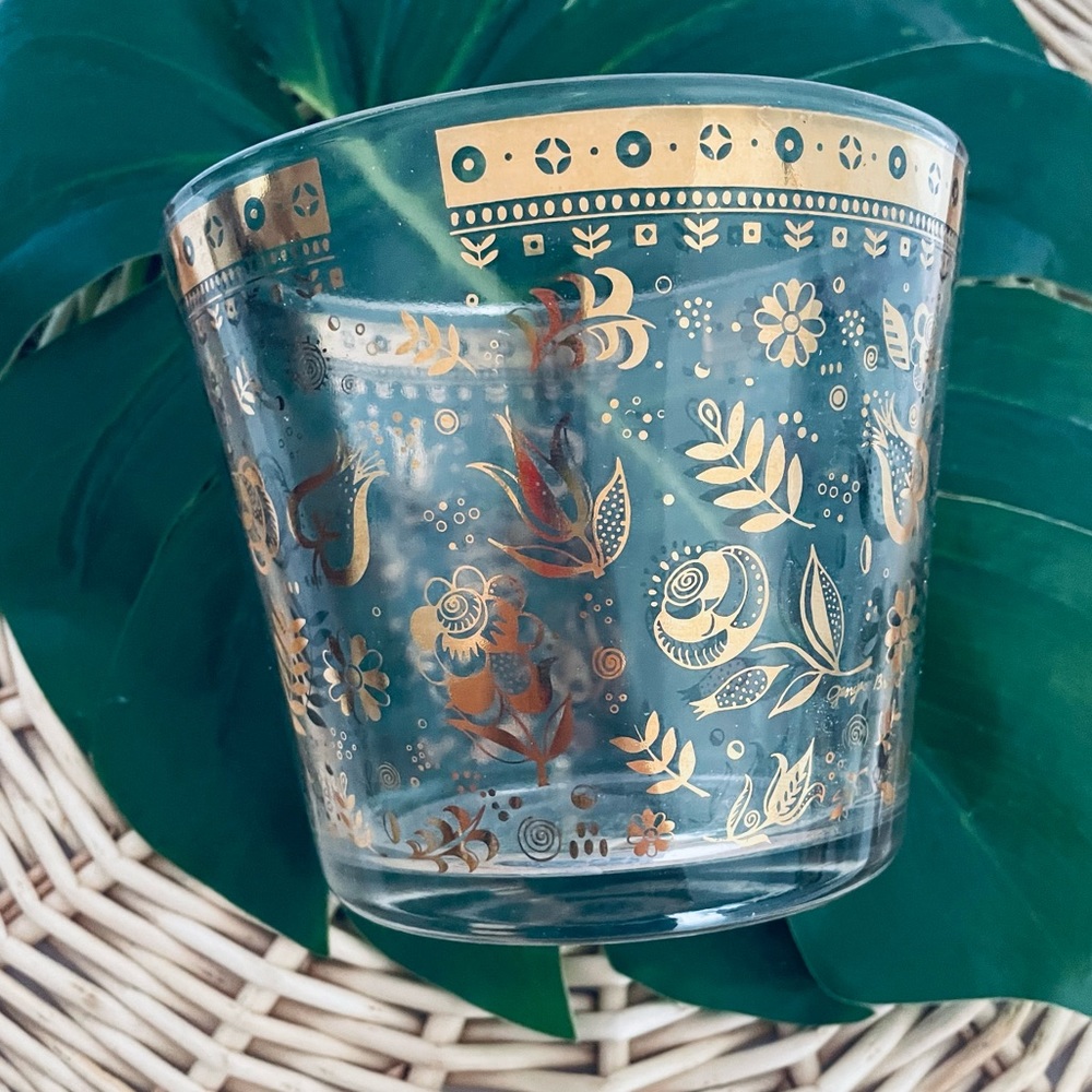 Vintage Ice Bucket Gold & Glass Bowl Mid-Century MCM Hollywood Regency Barware - Picture 10 of 15